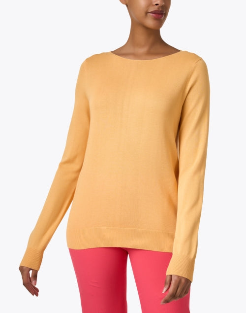 Stylish Orange Cashmere Boatneck Sweater for All Seasons