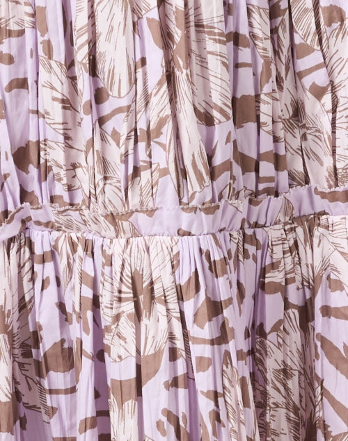 Quinn Lilac-Printed 100% Cotton Poplin Tiered Midi Skirt