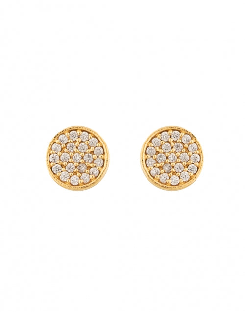 Gorgeous 22k Gold Signature Pave Crystal Stud Earrings for a Shining Look