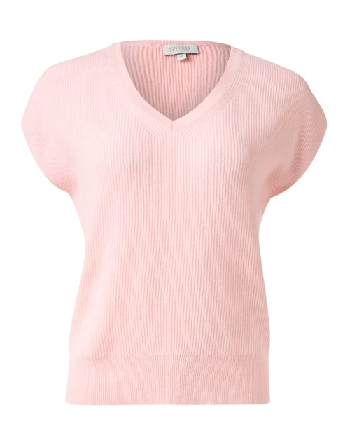 Soft Pink 100% Cashmere Cap Sleeve Sweater for Stylish Layering