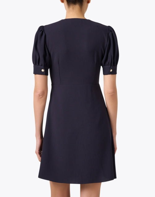 Navy Women's Roucoule Dress by Tara Jarmon with Gold Button Details