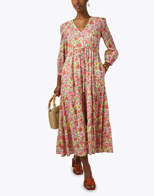 Banjanan's Feminine Castor All - over Floral Print Maxi Dress