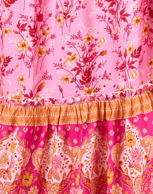 Allison Women's Pink Floral Print Summer Dress for Relaxed Outings