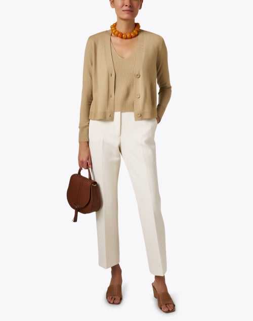 Elegant Florence Sand Two-Piece Knit Sweater Set