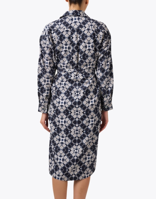 Stylish Navy Print Corduroy Shirt Dress by Megan Park