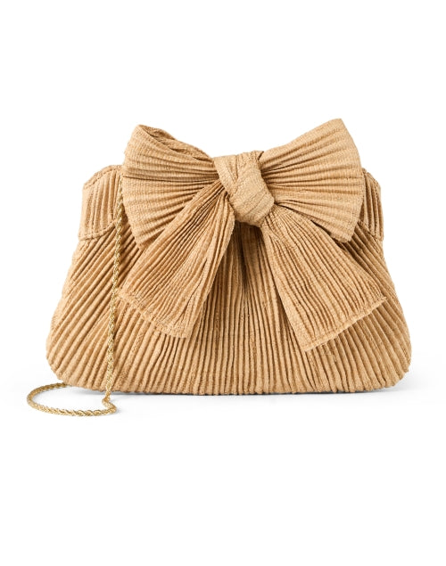 Stylish Rayne Pleated Straw Bow Handheld Clutch Bag