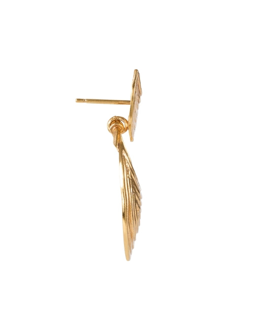 Exquisite Handmade French Luna Gold Wave Drop Earrings
