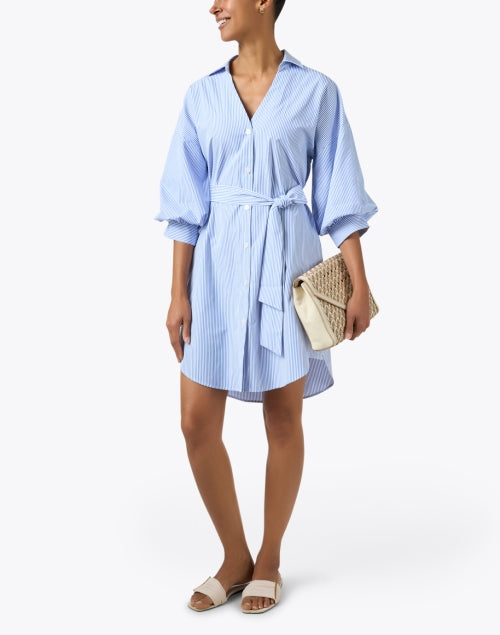 Stylish Kate Blue and White Striped Women's Mini Dress