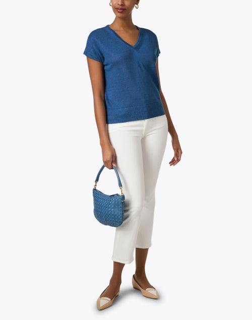 St. John's Stylish Laguna White Ankle-Flare Cropped Denim Jeans