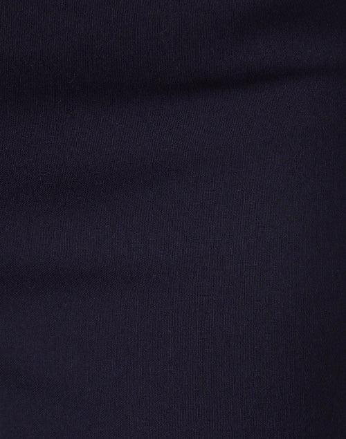 Navy Blue Stretchable Wide-Leg Pull-On Women's Trousers