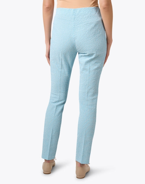 Emma Blue Seersucker Pull - On Women's Dress Pants for Transitional Season