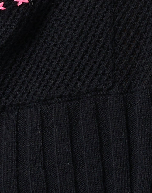 Stylish Black Multi - Stitch Women's Knit Cardigan for Layering