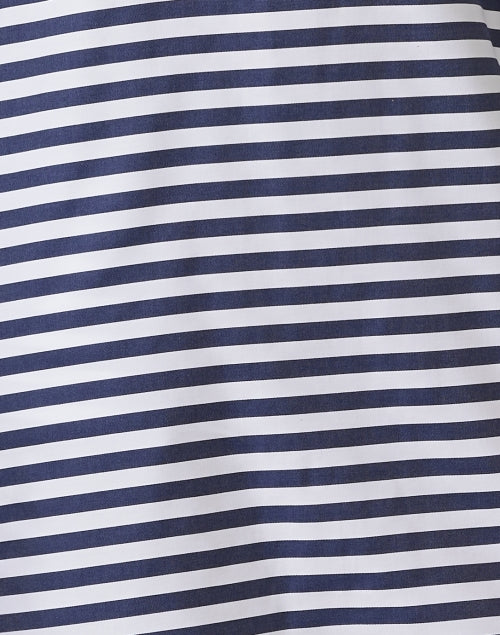 Stylish Aileen Navy and White Striped 100% Cotton Shirt Dress