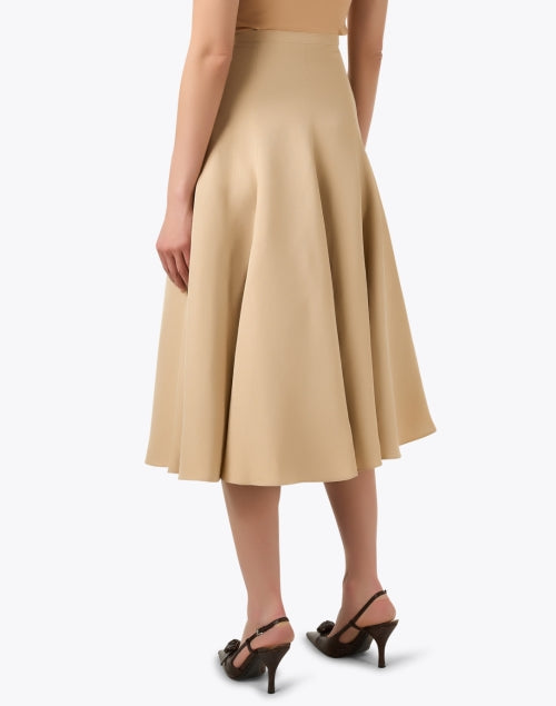Fabiana Filippi's Elegant Beige Linen Blend Pleated Midi Skirt