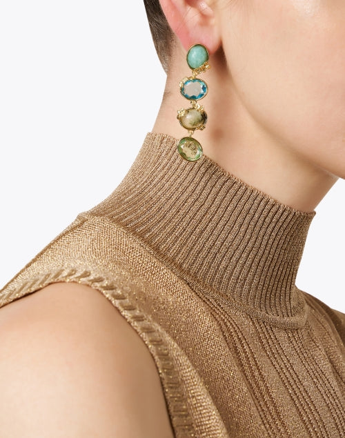 Stylish Rabia Light Blue Gemstone Drop Earrings for Women's Jewelry Collection