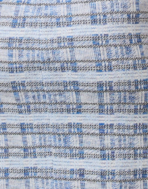 Amina Rubinacci's Stunning Blue Plaid Printed Mini Shift Dress