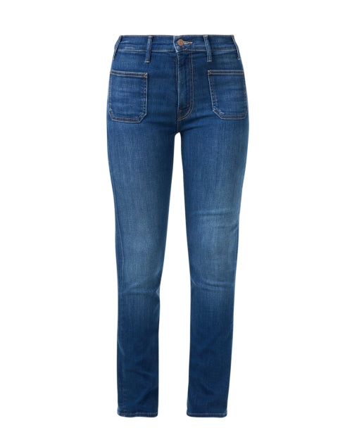 The Stylish Insider Blue Bootcut Jean with Patch Pockets