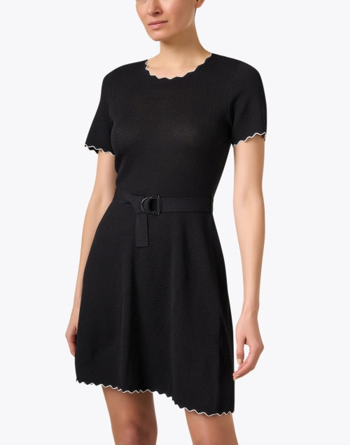Stylish Black Knit Women's Mini Dress