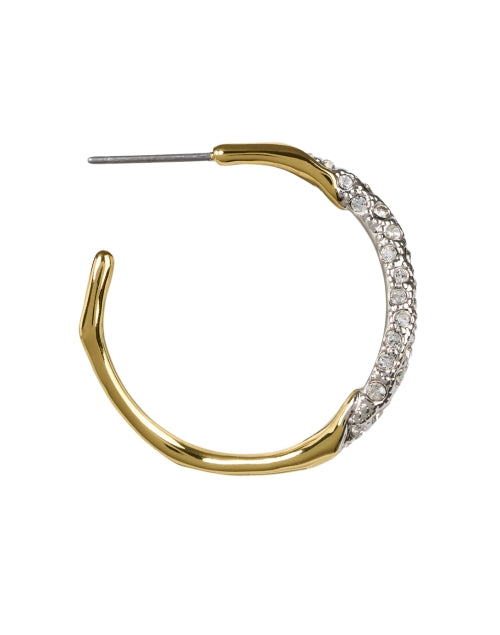 Gorgeous 14k Gold - Plated Crystal Pave Hoop Earrings by Alexis Bittar