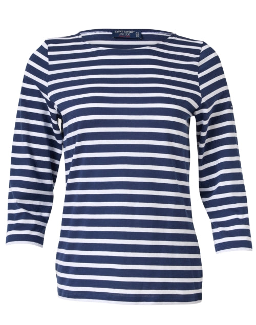 Classic Airy Cotton Navy and White Striped Shirt by Saint James