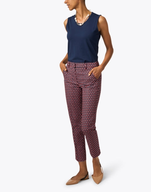 Soft Navy Pima Cotton Relaxed Scoop Neck Tank Top for Layering