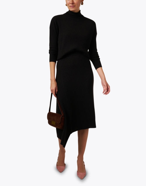 Weekend Max Mara Verna Women's Dark Brown Wool-Cashmere Knit Midi Skirt