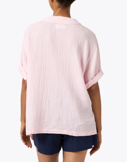 Avery Soft Pink Cotton V-Neck Top for Warm Weather