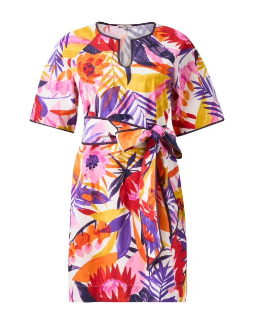Stylish Doris Multi - Printed 100% Cotton Women's Dress for Warm Weather