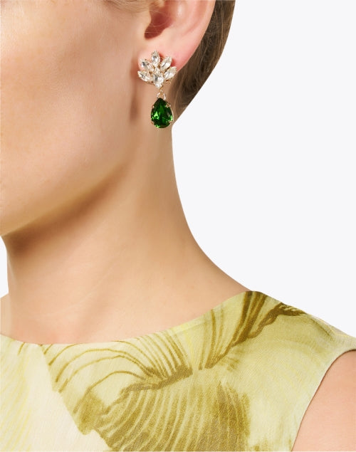 Exquisite Emerald Green Crystal Drop Fashion Earrings