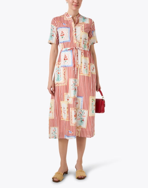 Stylish Aroa Cotton Dress with Multi - Print Design