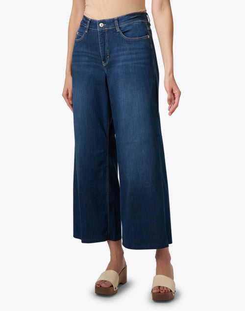 Dreamy Blue Stretch Cotton Wide Leg Women's Jeans