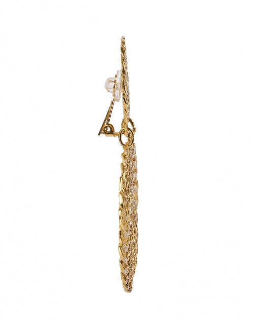 Gourmette-style Gold-plated Drop Clip Earrings by Onde - Stylish Feminine Jewelry