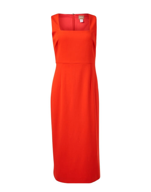 Stylish Orange Women's Sheath Midi Dress