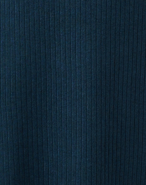 Teal Stretch Ribbed Knit Women's Midi Skirt
