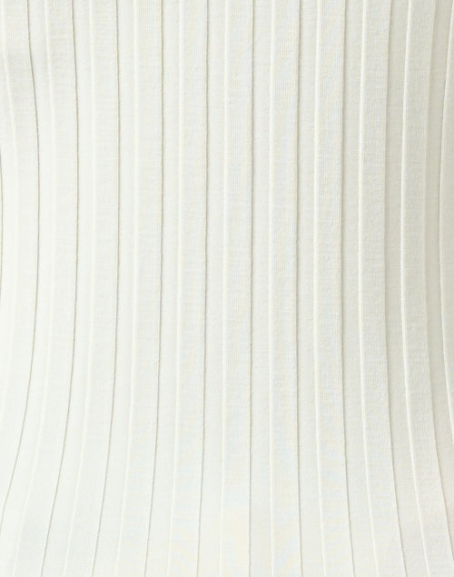 Comfortable Ivory Stretch Ribbed Knit Women's Top
