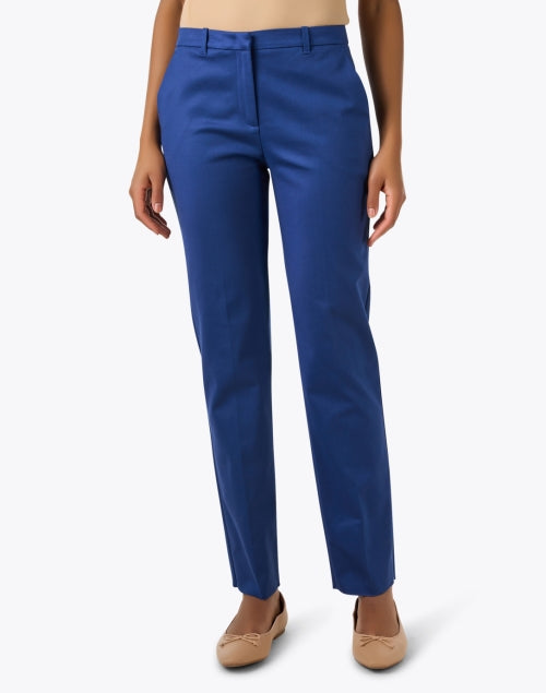 Stylish Blue Straight-Leg Cotton Trousers by Emporio Armani