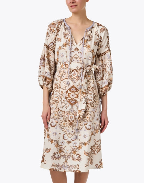 Exquisite Handmade Jaffa Paisley Print Cotton Midi Dress