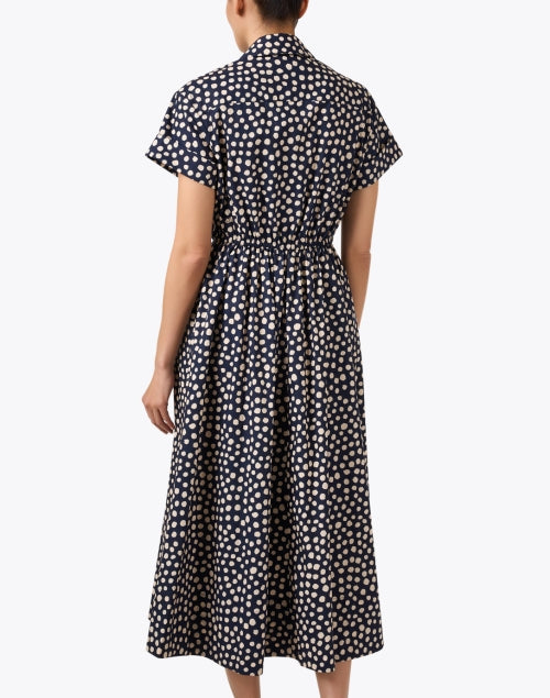 Asbury Navy Polka - Dot Print Women's Cotton Shirt Dress