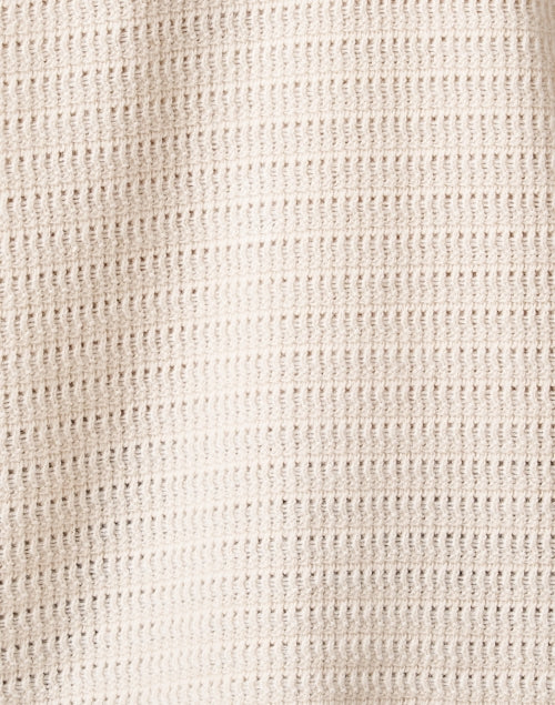 Beige Knit Sweater with Scalloped Hem for a Stylish Look