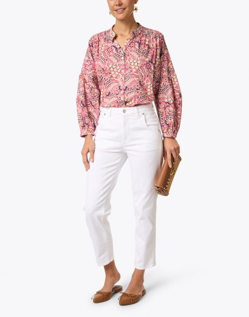 Ines de la Fressange Luna Classic White Stretch Cotton Denim Straight-Leg Jeans for Any Season