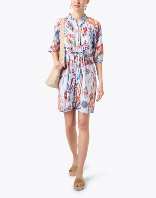 Benita Women's Ocean-Printed Cotton Casual Dress for Beach Getaways