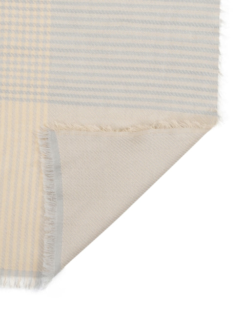 Large Ivory Multi - Patterned Wool Scarf by Jane Carr