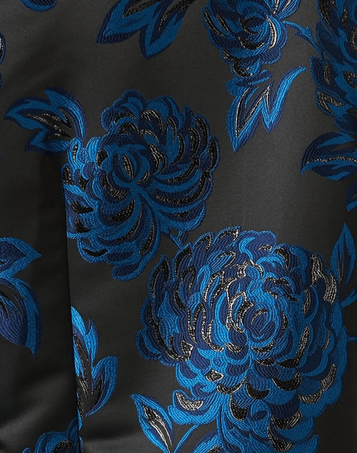 Rita Floral Jacket in Stunning Black and Blue Hues