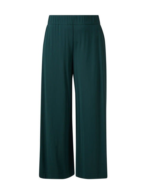 Stylish Deep Green Relaxed-Fit Wide Leg Ankle Pants