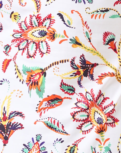 Stylish Garde White Paisley Print Multi Jersey Top