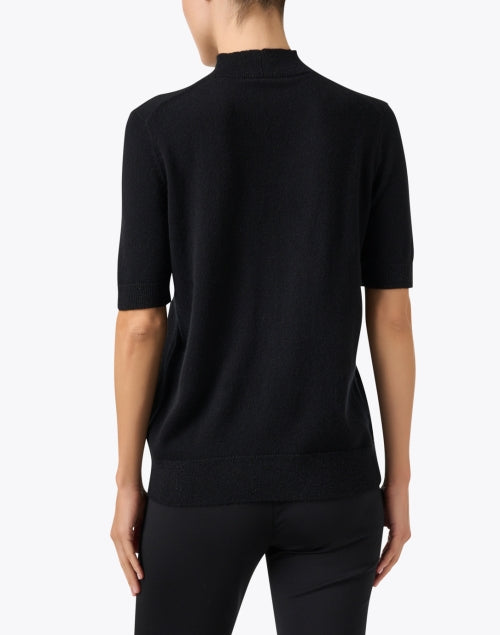 Stylish Black Lurex-finished Cashmere Sweater