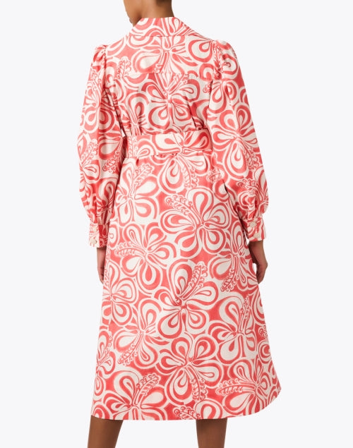 Stylish Coral Floral Print Dress by Tara Jarmon in Premium Cotton