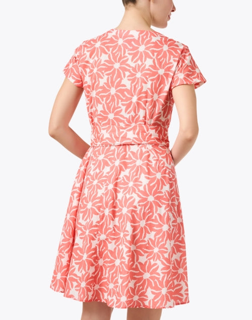 Stylish Coral Patterned Cotton Women's Dress