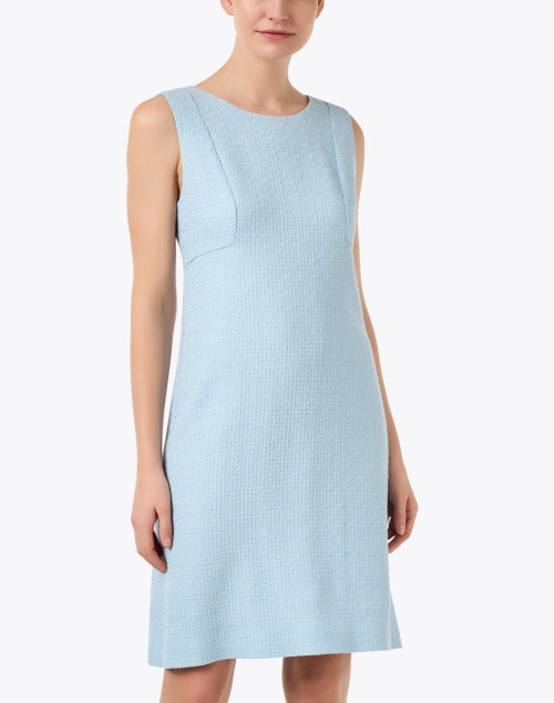 Sky Blue Wool Tweed Women's Sam Dress for a Polished Look