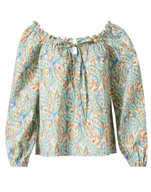 Shoshanna's Cella Lightweight Blouse with Multicolor Paisley Print